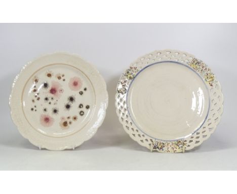 Isabella Pope, Two Studio Pottery Plates. Pope was a Master Potter and teacher who created these forms inspired by Chinese an