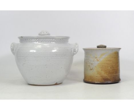 Isabella Pope, Two Studio Pottery Storage Jars. Pope was a Master Potter and teacher who created these forms inspired by Chin