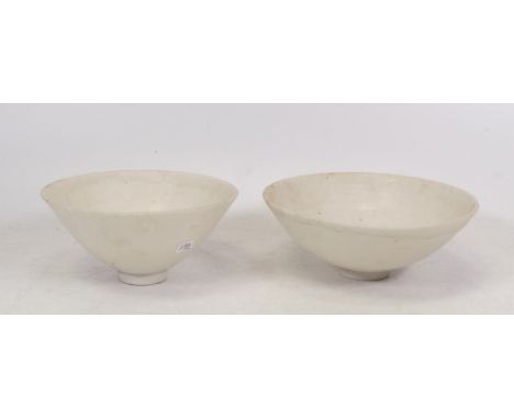 Isabella Pope, Two Studio Pottery Small Bowls. Pope was a Master Potter and teacher who created these forms inspired by Chine