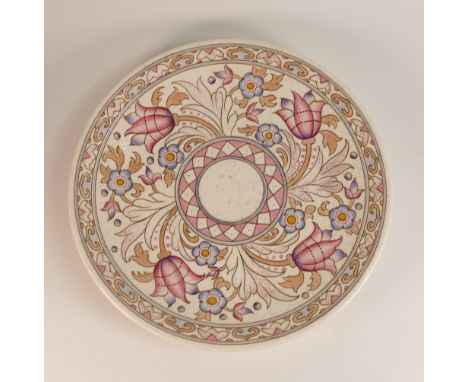 Charlotte Rhead for Bursley Ware, Wind Tossed Tulips Charger. Diamter: 36.5cm