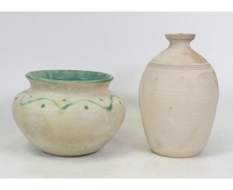 Isabella Pope, Two Studio Pottery Vases. Pope was a Master Potter and teacher who created these forms inspired by Chinese and