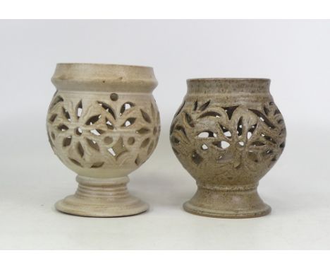 Isabella Pope, Studio Pottery Tealight Holders. Pope was a Master Potter and teacher who created these forms inspired by Chin