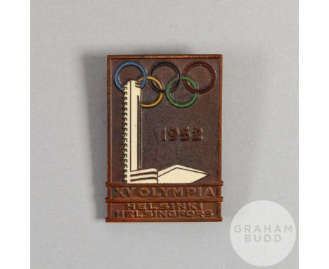 Helsinki 1952 Olympic Games participation medal,&nbsp;designed by K Rasanen, bronze, the obverse with stylised heads over the