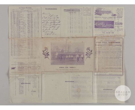 Unusual fold out advertising letter item, circa 1907-08, called a programicard and is football orientated, has list of Crysta