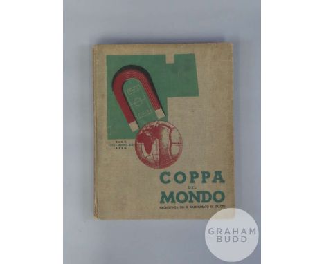 1934 FIFA World Cup official report, very scarce original first edition hardback version of the official report, titled ''COP