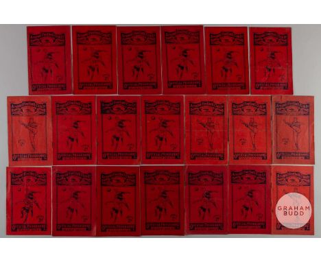 Twenty Arsenal home programmes from the 1930's, including games against Chelsea, Tottenham Hotspur, Aston Villa, Sunderland e
