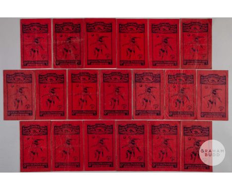 Twenty Arsenal home programmes from the 1930/31 season, including games against Chelsea, Grimsby Town, Liverpool, Leeds Unite