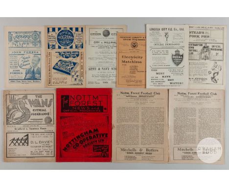 A selection of ten 1930's home programmes from various Clubs, including Blackburn Rovers v Fulham, Oct. 17th 1936, &nbsp;Leed