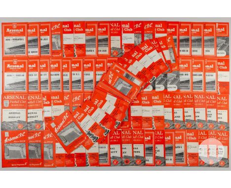 A large quantity of Arsenal home programmes from the 1950's, including games against Middlesborough, Liverpool, Chelsea, Tott