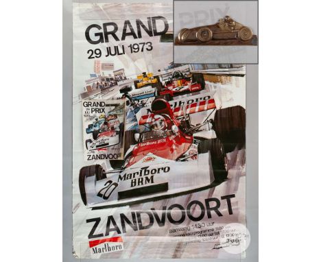 Rare Zandvoort large F1 racing poster, 1973, the race was won by Jackie Stewart but most famous for the tragic accident in wh