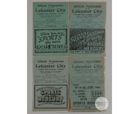 Four Leicester City 1930's home programmes, from games against Aston Villa, Huddersfield Town, Brentford and Tottenham Hotspu