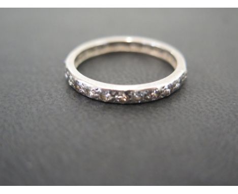 A single-cut diamond full-circle band ring - Stamped 18ct - Ring size S 1/2 - Weight approx 4.1gms
Condition Report: Good to 