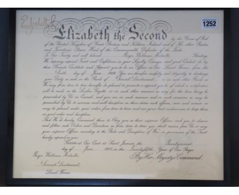 Elizabeth II Appointment to Roger William Nicholls to the rank of second lieutenant in the Land Army 22nd June 1976