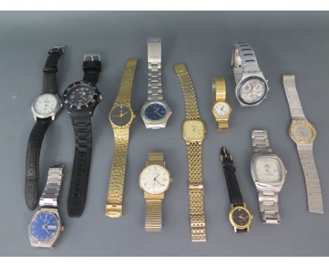 A collection of twelve watches - ten gents and two ladies - to include a Citizen Ecodrive, J W Benson, Raymond Weil, Rotary a