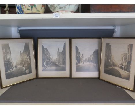 A framed set of four original late Victorian/Edwardian photographic prints of Cambridge by local photographer J. Palmer Clark