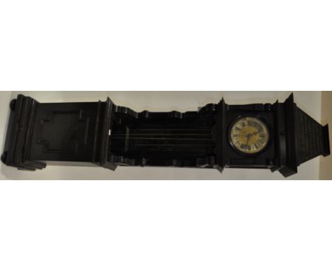 Antique oak long case clock with 2-train movement,
having a 10" circular silvered dial, with open trunk, height 7'11".