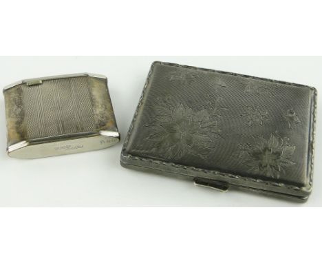 A 1930s Zander silver lighter, marked 835,
and a Hoka alpaca cigarette case, (2).