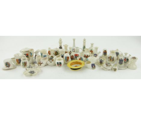 A Collection of miniature Crestedware items,
including Goss.