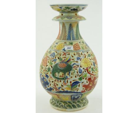 An Oriental table lamp base,
19.5".