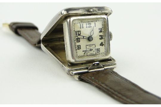 wrist watch with flip cover