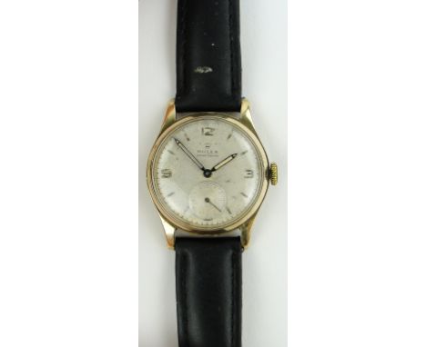 A Vintage gold cased Rolex wristwatch,
with silvered dial, case width 30mm.