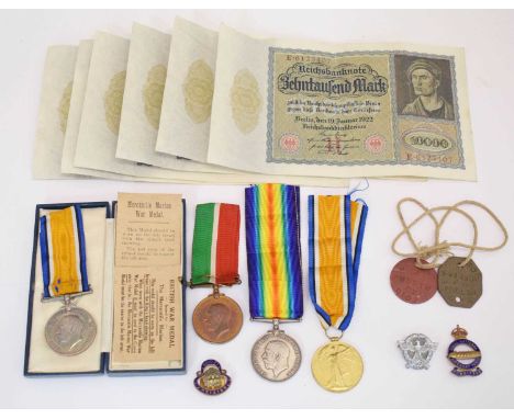 British First World War medal pair to Private A.F.H. Pullin, Gloucestershire Regiment (2045 PTE. A.F.H. PULLIN. GLOUC. R.), w