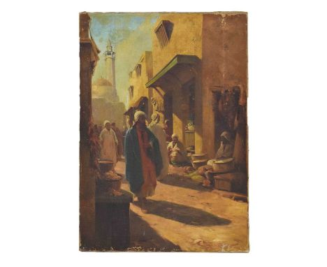 Walter Jenks Morgan (1847-1924) - Oil on canvas - 'Sunshine &amp; Shadow, Tunis', signed lower right, 51cm x 66cm, unframed