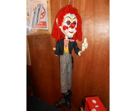 A Pelham Puppet 'Bimbo' large scale marionette of a clown, 36" high in good condition