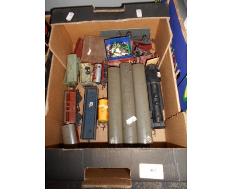 A Triang tank engine, carriages, truck etc in play-worn condition