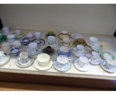 A collection of decorative collectable cups and saucers including Royal Worcester, Aynsley, Royal Winton, Art Deco, Foley, Sh