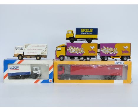 Five Lion Toys 1:50 scale diecast model lorries, two in original boxes