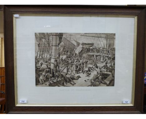 Framed late 19thC military print from original painting by E Messioner dated 1864 'The French Campaign' Napoleon and his staf