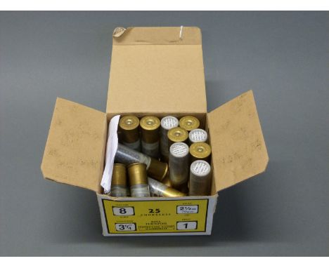 Thirteen 8 bore shotgun cartridges. PLEASE NOTE THAT A VALID RELEVANT FIREARMS/SHOTGUN CERTIFICATE IS REQUIRED TO HANDLE/PURC