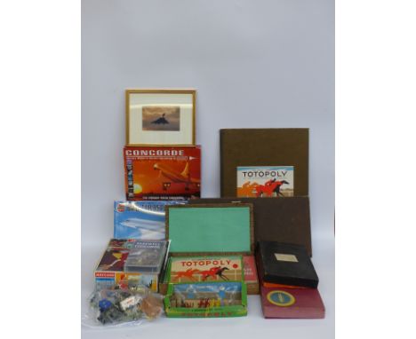 A quantity of Concorde collectables including Airfix kit, Meccano, jigsaw puzzle maker, Matchbox cars and vehicles, vintage b