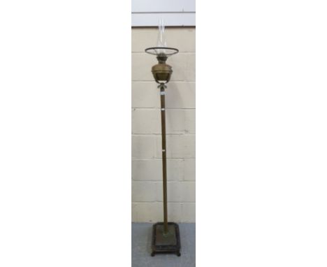 Brass standard oil lamp, height 180cm