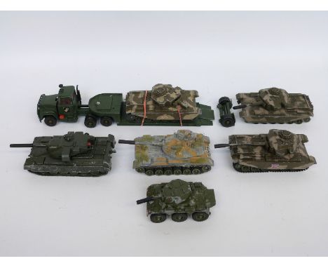 Seven Corgi Toys and Corgi Major Toys diecast model military vehicles including tanks 