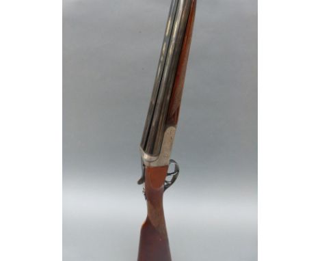 Gunmark Kestrel 20 bore side by side shotgun with scenes of wildlfowl engraved to the locks, engraved trigger guard, top leve