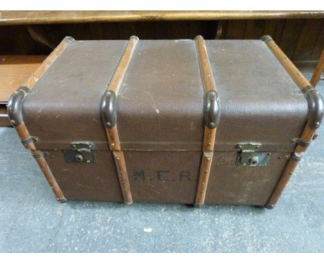 An ash-bound steamer trunk