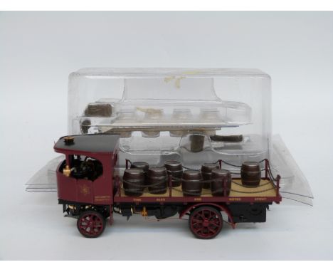 Basset Lowke limited edition diecast model Clayton Brewery Steam lorry on wooden plinth, 76 of 2000, in original box with cer