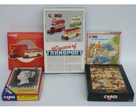 Five Corgi diecast model vehicle sets comprising 60 Years of Transport C89 Ford - The General Utility Car C90, Northern Colle