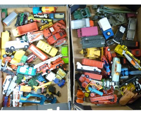 Ninety Corgi, Matchbox, Spot-on, Crescent, Budgie, Britains and similar diecast model vehicles including military, Superkings