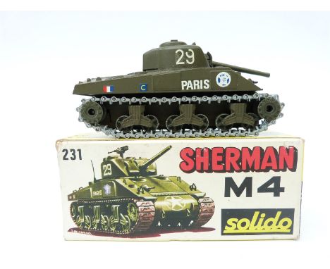 Solido diecast model military Sherman M4 A3 231, in original box. 