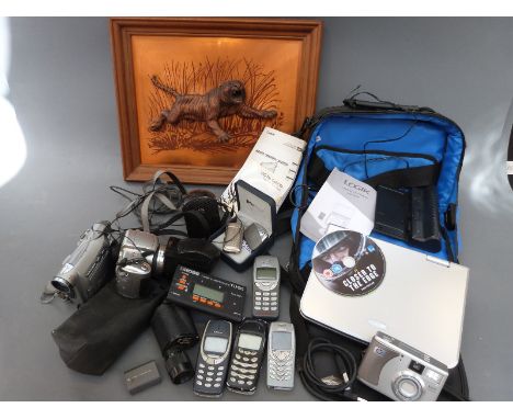 Cameras, vintage mobile phones, portable DVD player, monocular etc