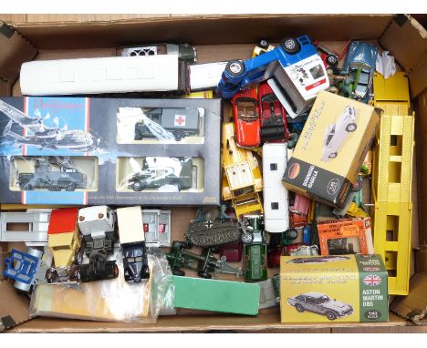 A large collection of Corgi, Dinky and other diecast model vehicles, some in original boxes