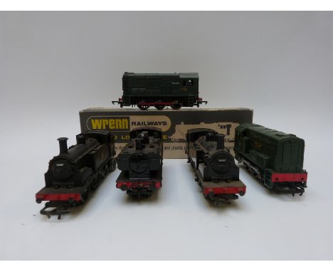 Five Wrenn, Lima and Hornby 00 gauge locomotives including a BR 0-6-0 diesel electric W2231, in original box