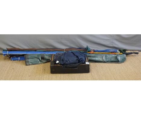 A collection of fishing rods including two carbon Shakespeare Sigma sea fishing rods, Milbro Enterprise float rod and three o