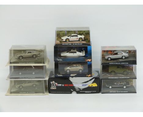 Ten Corgi Classics, Minichamps and similar James Bond 007 diecast model cars, all in original boxes 