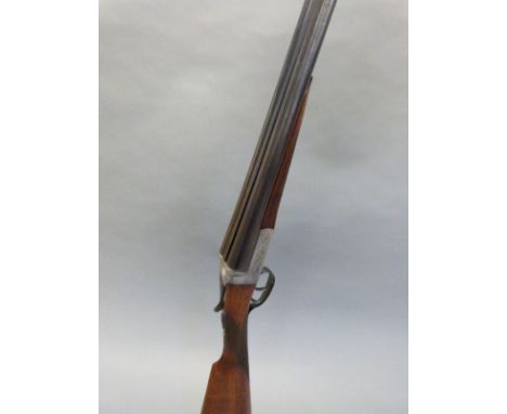 Crabtree's of Warrington 12 bore side by side shotgun with named and engraved locks, engraved trigger guard, top plate and to