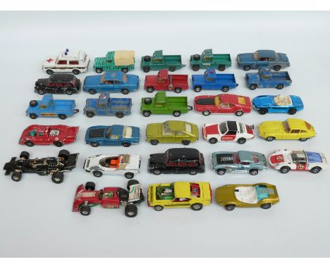 Twenty-eight Corgi Toys Whizzwheels diecast model vehicles including racing cars, Land Rovers etc 