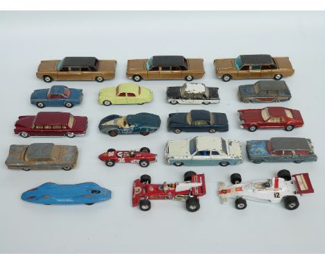 Eighteen Corgi Toys diecast model vehicles including Lincoln Continental cars, racing cars etc